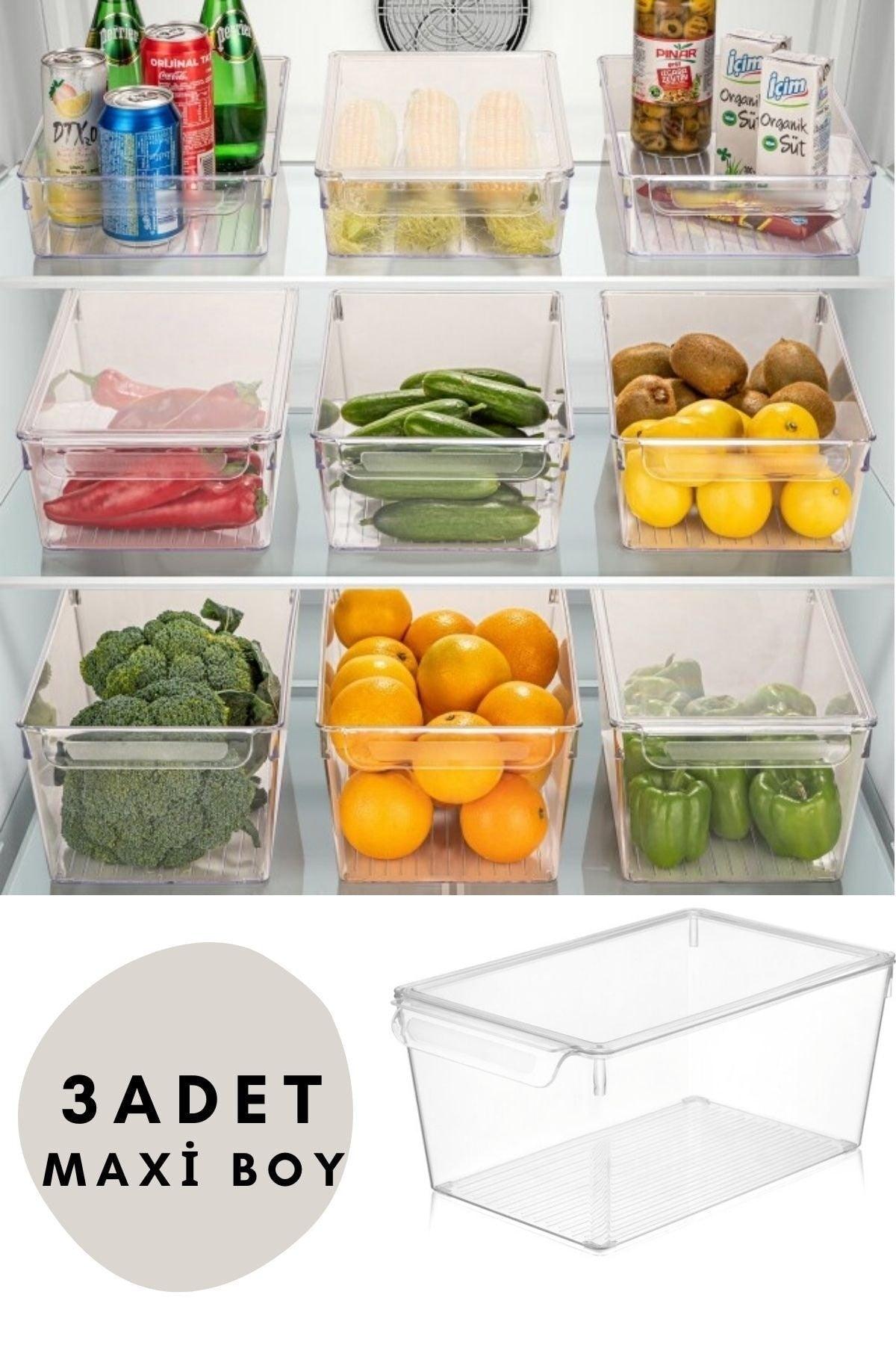 Maxi Refrigerator & Cabinet Organizer with Lid 3 pcs - Swordslife