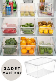 Maxi Refrigerator & Cabinet Organizer with Lid 3 pcs - Swordslife