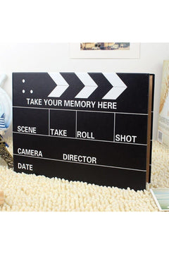Black leaf photo album with original luxury paper and corner photo stickers