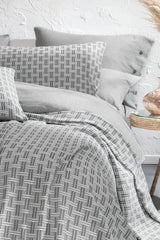 Clara Single Dobby Pique Bedspread Set - Gray - Swordslife