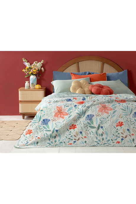 Clove Posy Double Multi-Purpose Bedspread 200x220 Cm Seledon - Swordslife