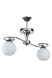 Yonca Modern Chrome Color White Glass 2 Pcs Chandelier - Swordslife