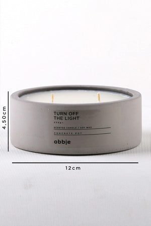 Cocoa And Cream Scented Candle With Concrete Pot