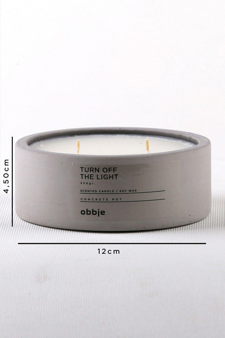 Cocoa And Cream Scented Candle With Concrete Pot