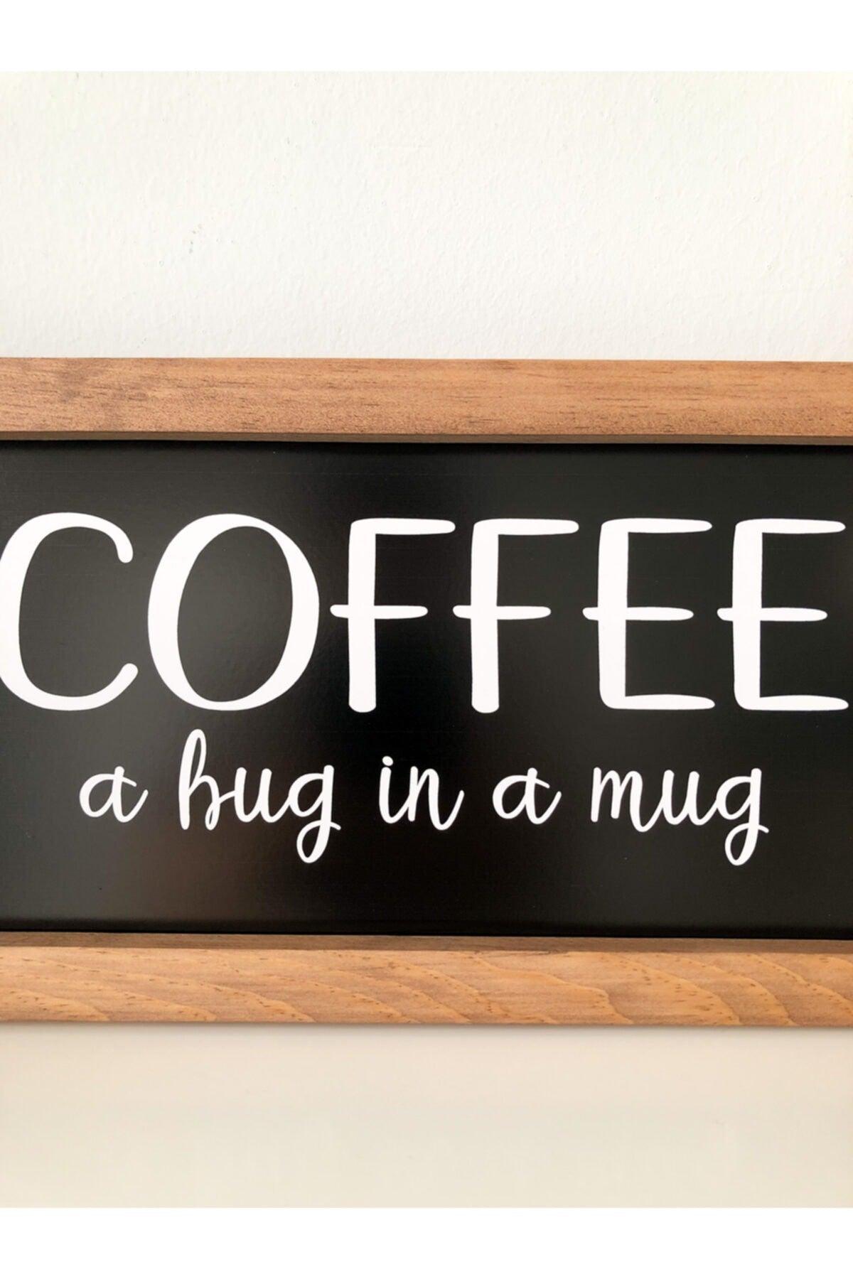 Coffee Corner Black Coffee A Hug In A Mug Wooden Frame 17*42 Cm - Swordslife