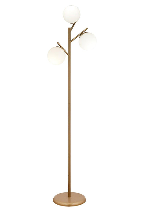 Renji 3 Piece Antique Painted White Glass Modern Design Metal Floor Lamp - Swordslife