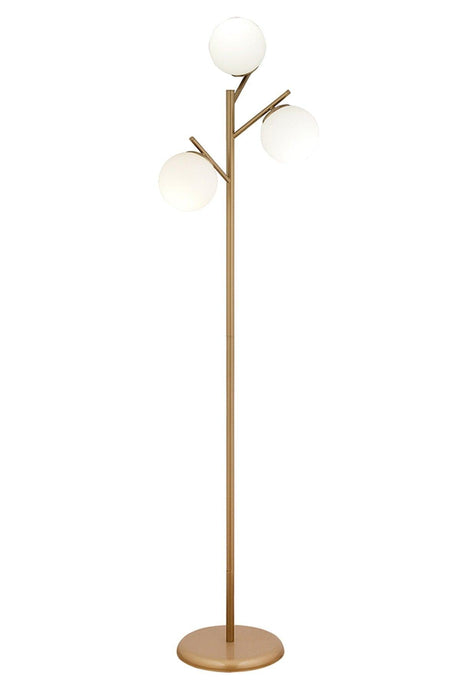 Renji 3 Piece Antique Painted White Glass Modern Design Metal Floor Lamp - Swordslife