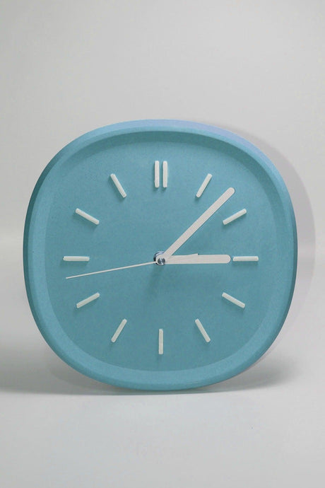 Colorful Design Square Concrete Wall Clock | Baby Blue 26 Cm - Swordslife