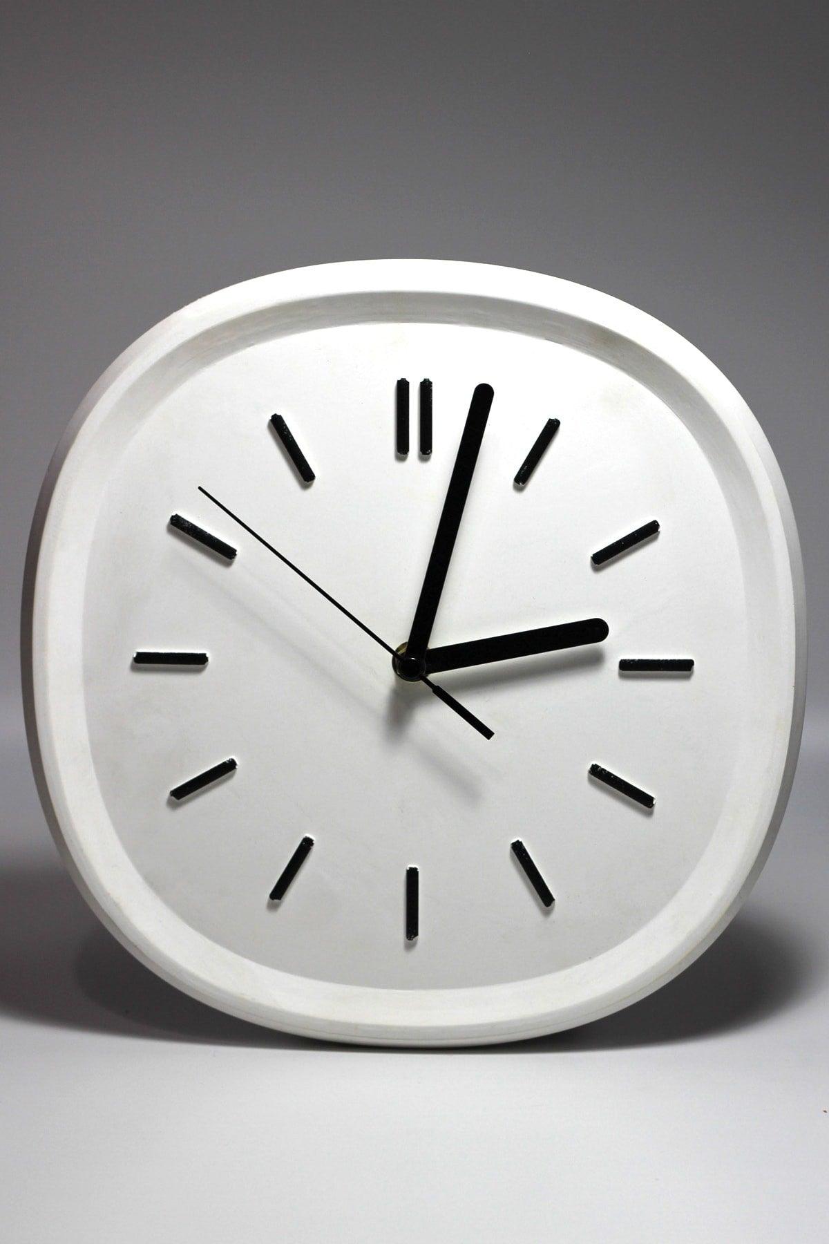 Colorful Design Square Concrete Wall Clock | white 26cm - Swordslife