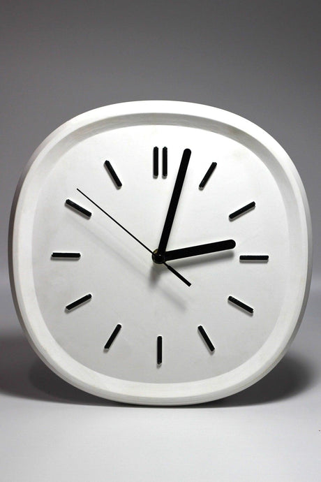 Colorful Design Square Concrete Wall Clock | white 26cm - Swordslife