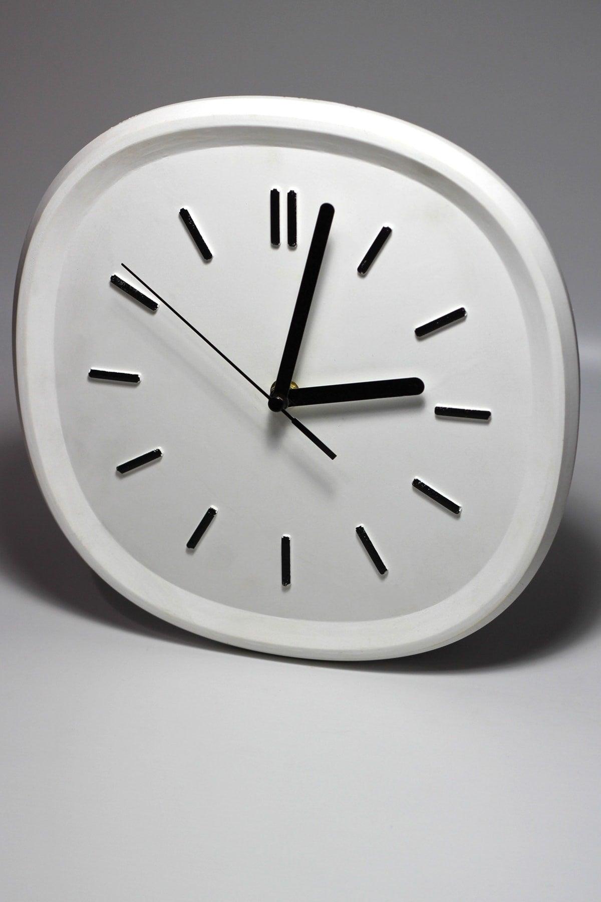 Colorful Design Square Concrete Wall Clock | white 26cm - Swordslife