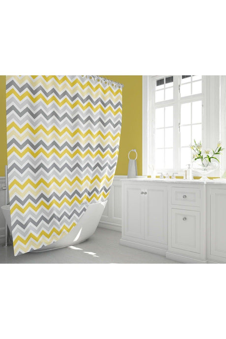 Colorful Shower Curtain-polyester Fabric Bathroom Shower Accessory 180x200cm Single Wing Shower Curtain Yellow Color Curtain - Swordslife