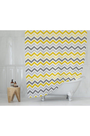 Colorful Shower Curtain-polyester Fabric Bathroom Shower Accessory 180x200cm Single Wing Shower Curtain Yellow Color Curtain - Swordslife