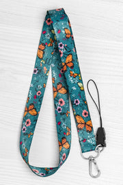Colorful Butterflies Name Badge Neck Strap Lanyard