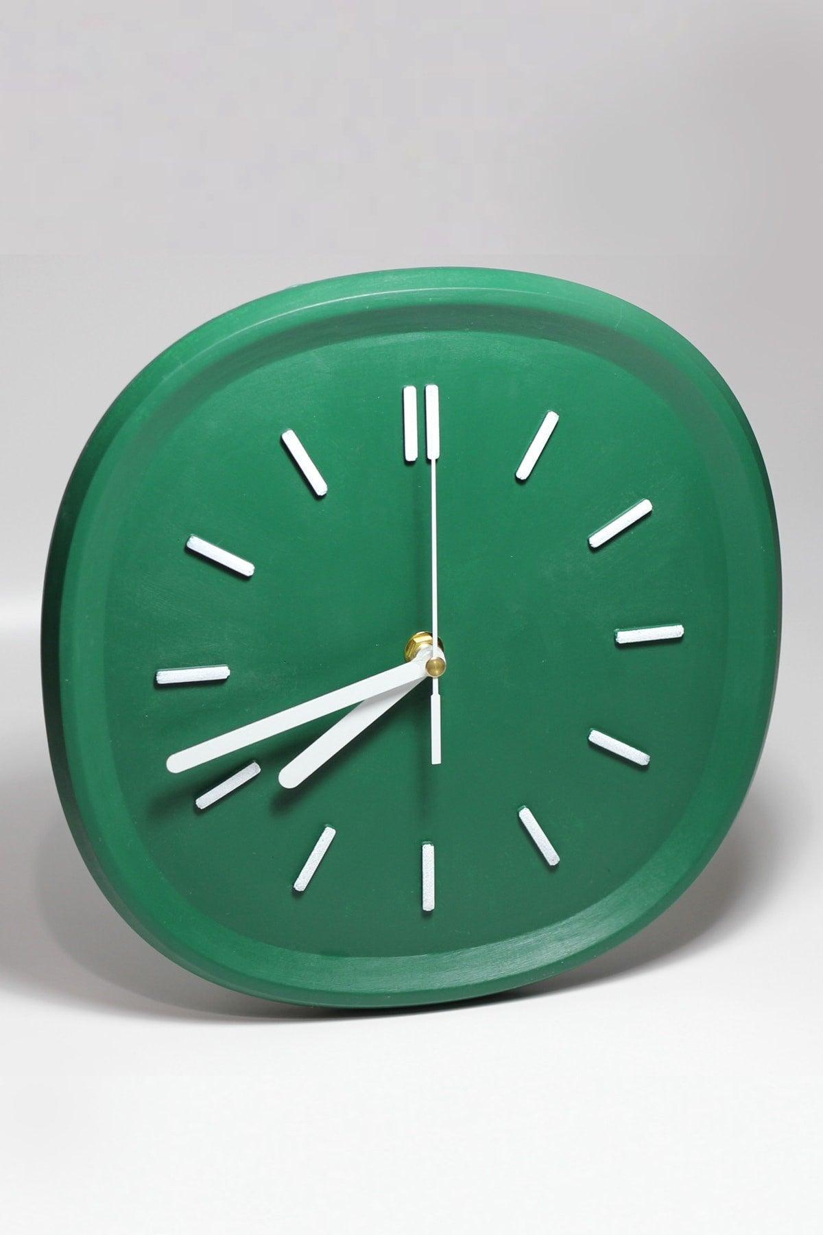 Colorful Design Square Concrete Wall Clock | green 26cm - Swordslife