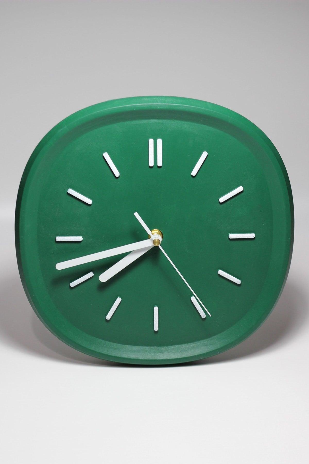 Colorful Design Square Concrete Wall Clock | green 26cm - Swordslife