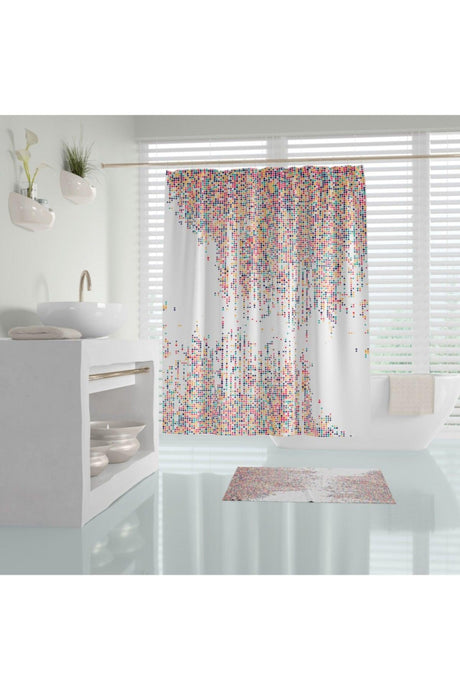 Colorful Dotted Bathroom Shower Curtain-single Sash Bath Curtain 180x200cm Bathtub Curtain - Swordslife