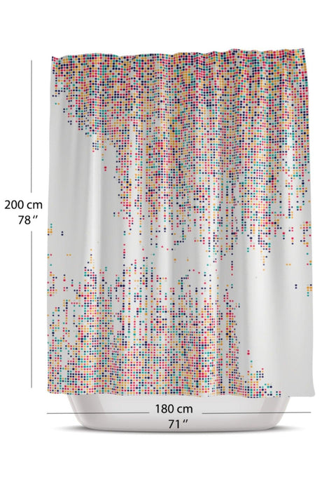 Colorful Dotted Bathroom Shower Curtain-single Sash Bath Curtain 180x200cm Bathtub Curtain - Swordslife