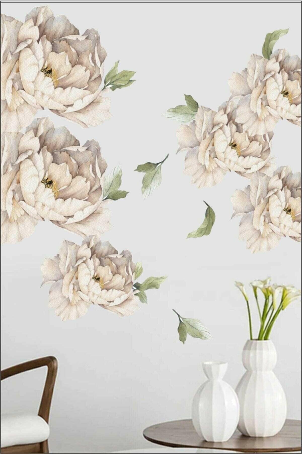 Colorful Peony Flowers Giant Wall Sticker - Swordslife