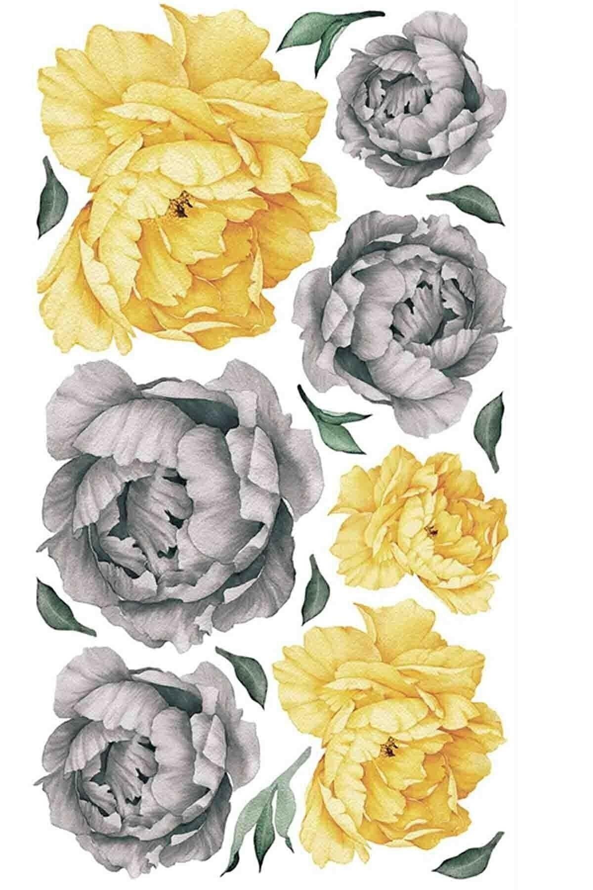 Colorful Peony Flowers Giant Wall Sticker - Swordslife