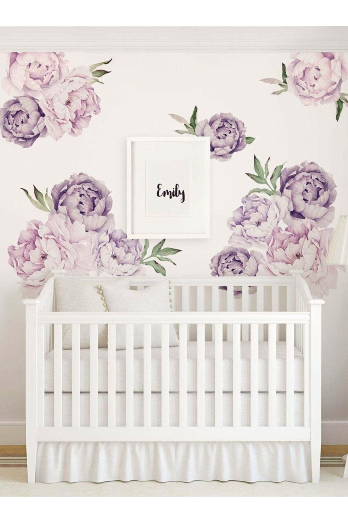 Colorful Peony Flowers Giant Wall Sticker - Swordslife