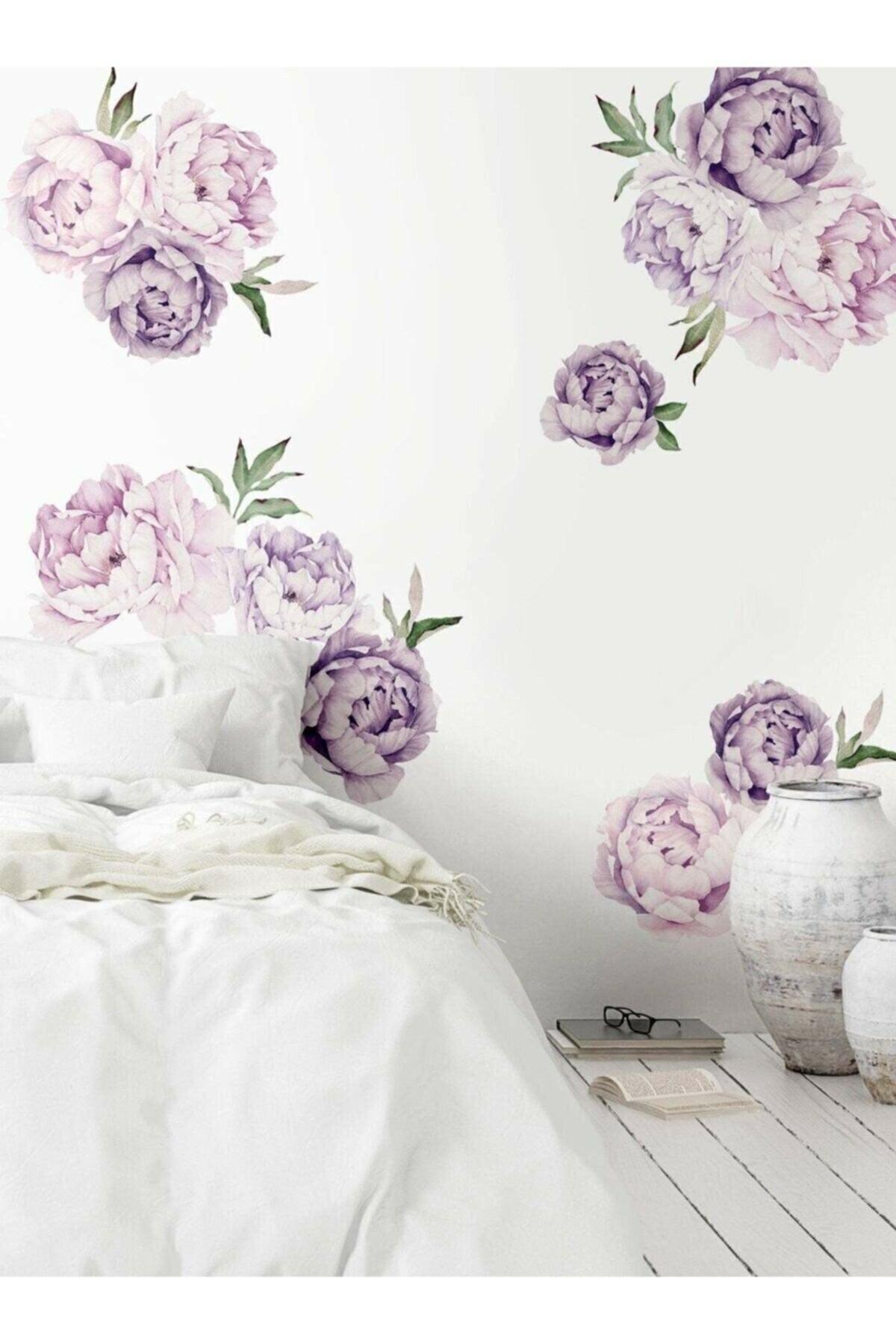 Colorful Peony Flowers Giant Wall Sticker - Swordslife