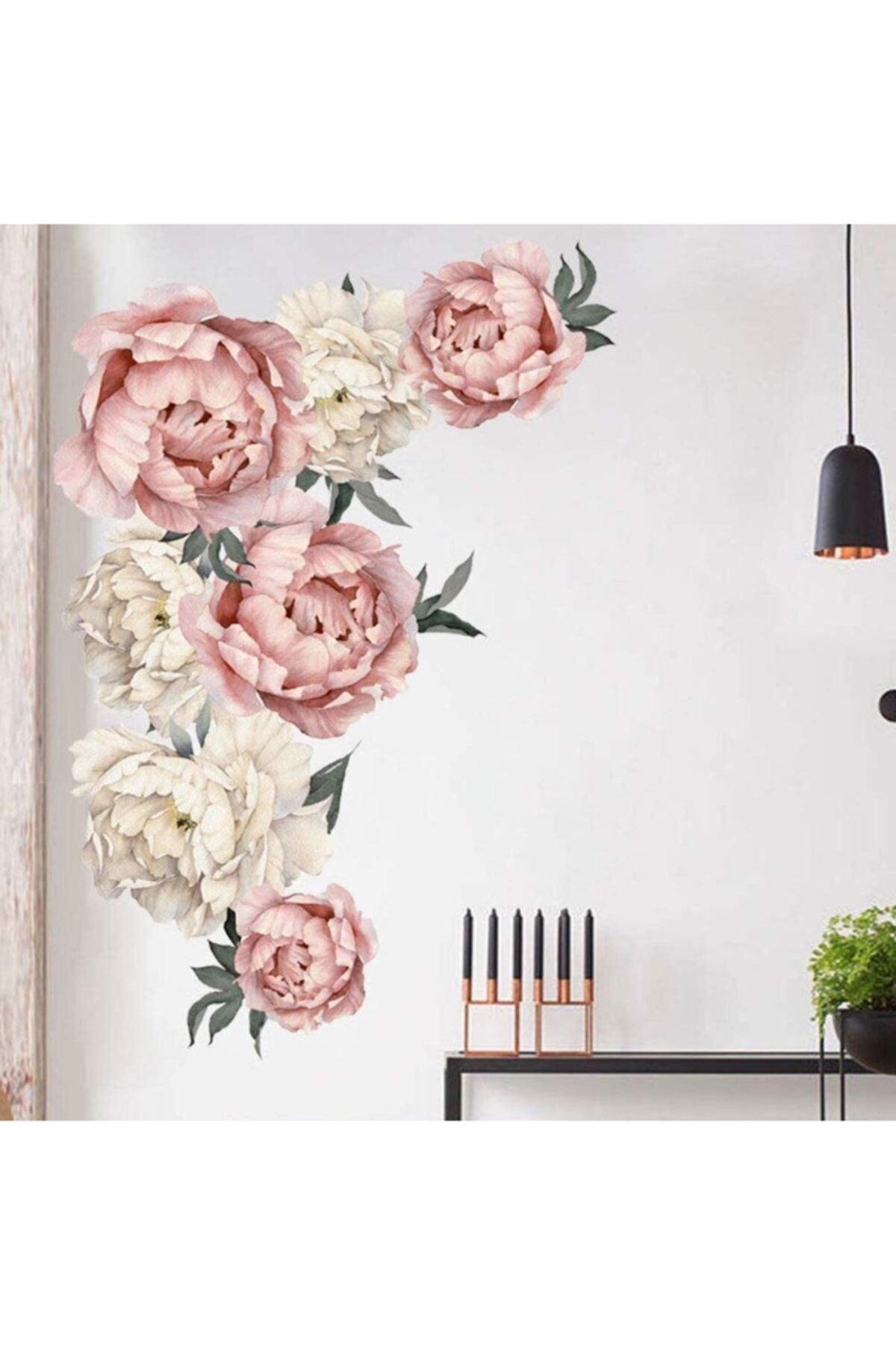 Colorful Peony Flowers Giant Wall Sticker - Swordslife