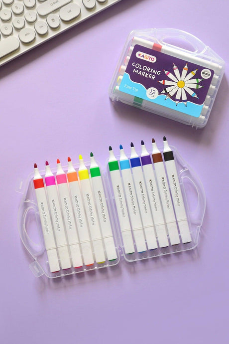 Coloring Marker Pen Set (12 pcs)