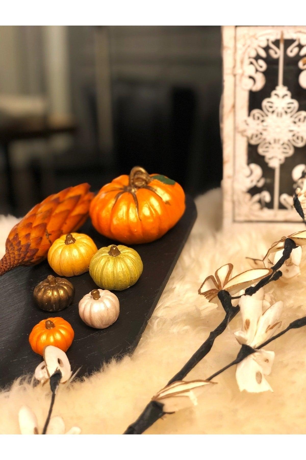 Concrete Pumpkin Object 6 Pcs Pumpkin Set Colorful