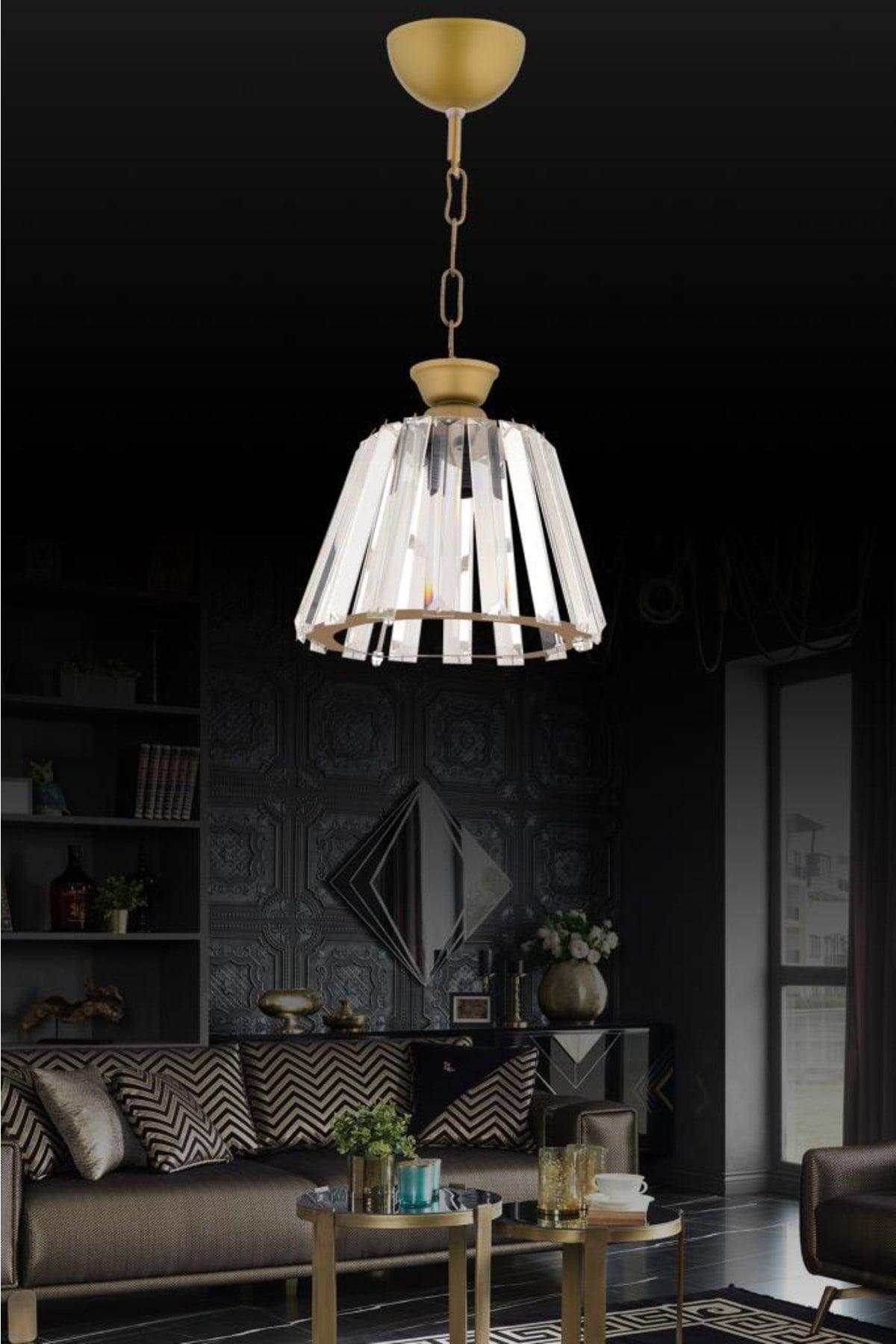 Cone Single Tumbled Ball Tes. Ku Crystal Stone Chandelier - Swordslife