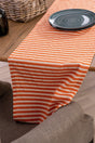 Coral Striped Linen Fabric 42x150 Cm Runner Table Cloth - Swordslife