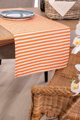 Coral Striped Linen Fabric 42x150 Cm Runner Table Cloth - Swordslife