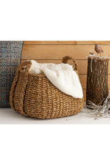 Coralise Knitted Wicker Basket With Handles 26x32 Cm