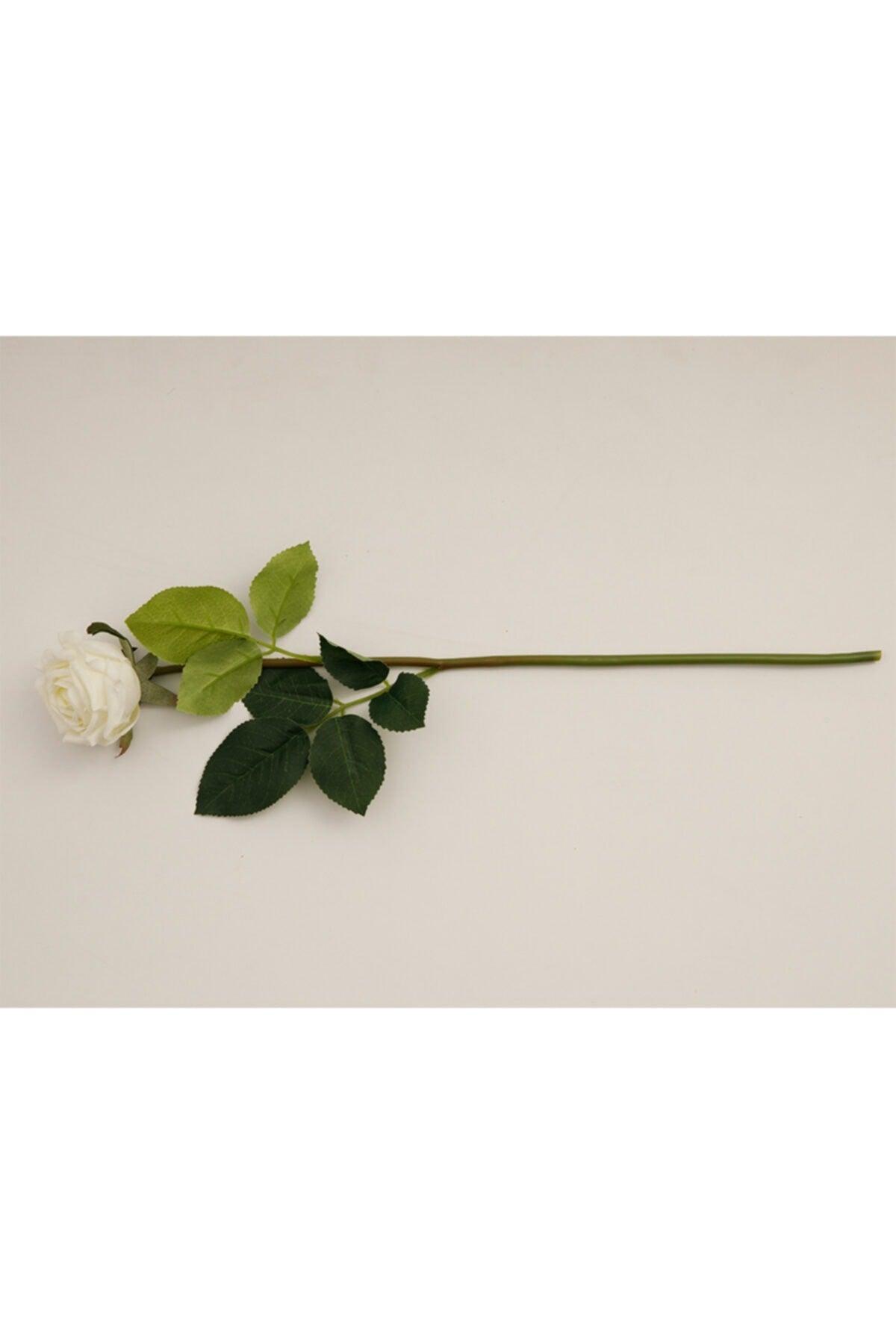 Corsage Fabric Single Branch Artificial Flower 44 Cm White - Swordslife