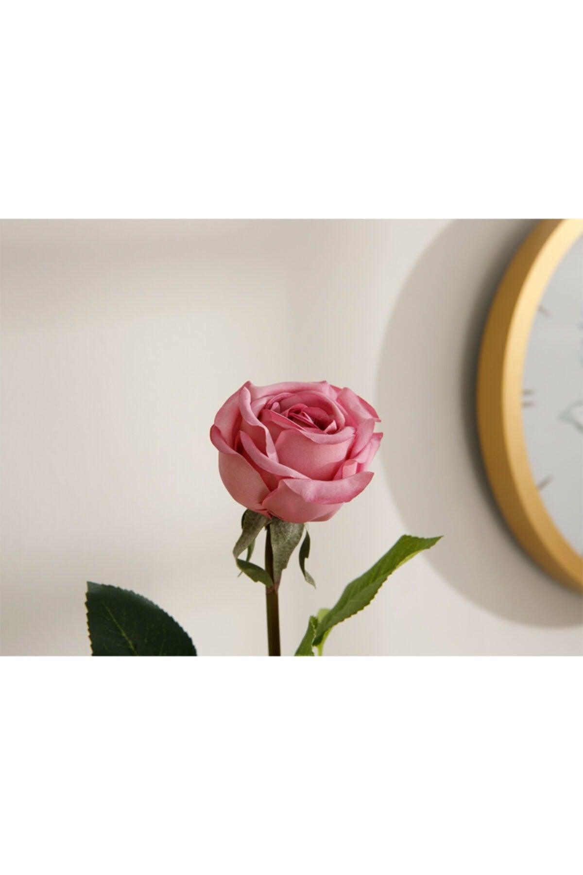 Corsage Fabric Single Branch Artificial Flower 44 Cm Dark Pink - Swordslife