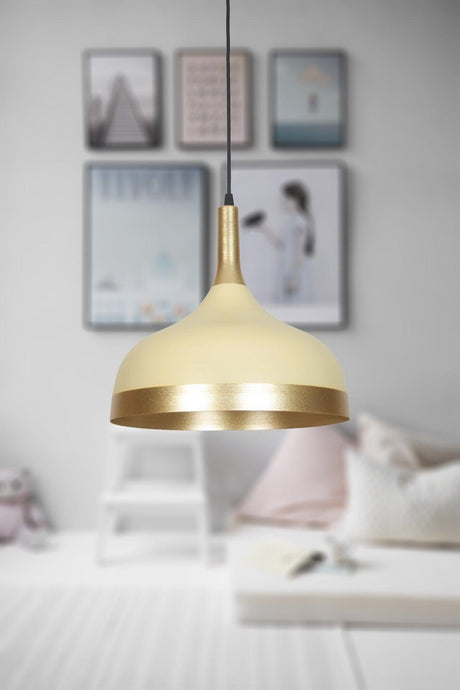 Cosmos Special Design Sport Modern Cream Color Gold Detailed Metal Cafe-kitchen Single Pendant Lamp Chandelier - Swordslife