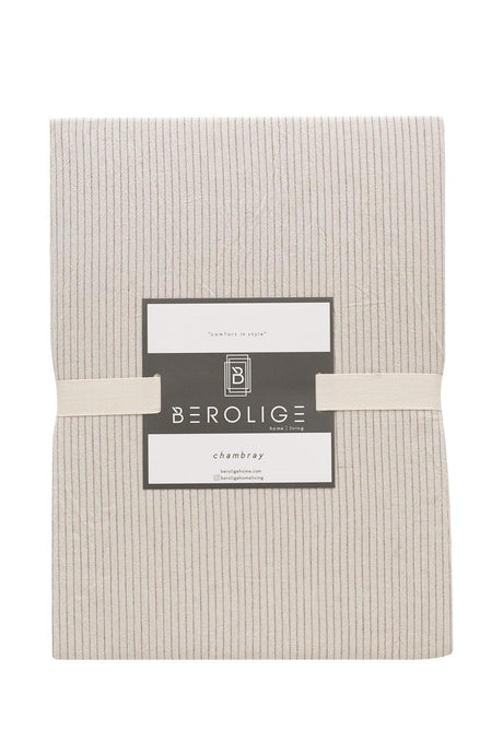 Cottage 100% Cotton Single Washed Yarn Dyed Striped Duvet Cover Set Brown - Swordslife