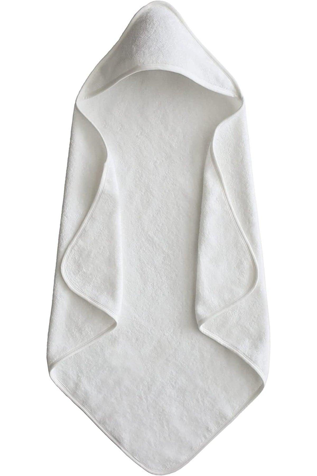 Cotton Baby-kids Hooded Towel White