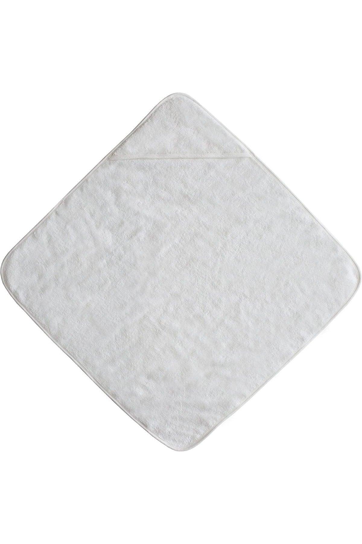 Cotton Baby-kids Hooded Towel White
