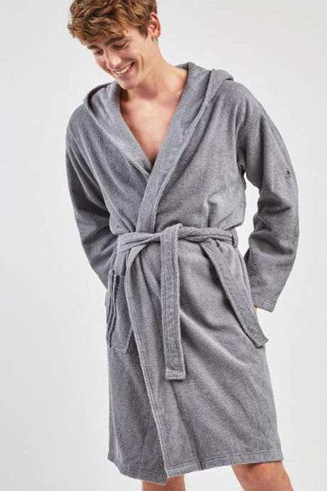 Cotton Gray Hooded Bathrobe/hooded Bathrobe, Bathrobe Set(UNİSEX) - Swordslife