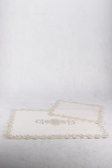 Cotton Lux Cornered Cream Set of 2 Cotton Bath Mats Dowry Closet Set - Swordslife