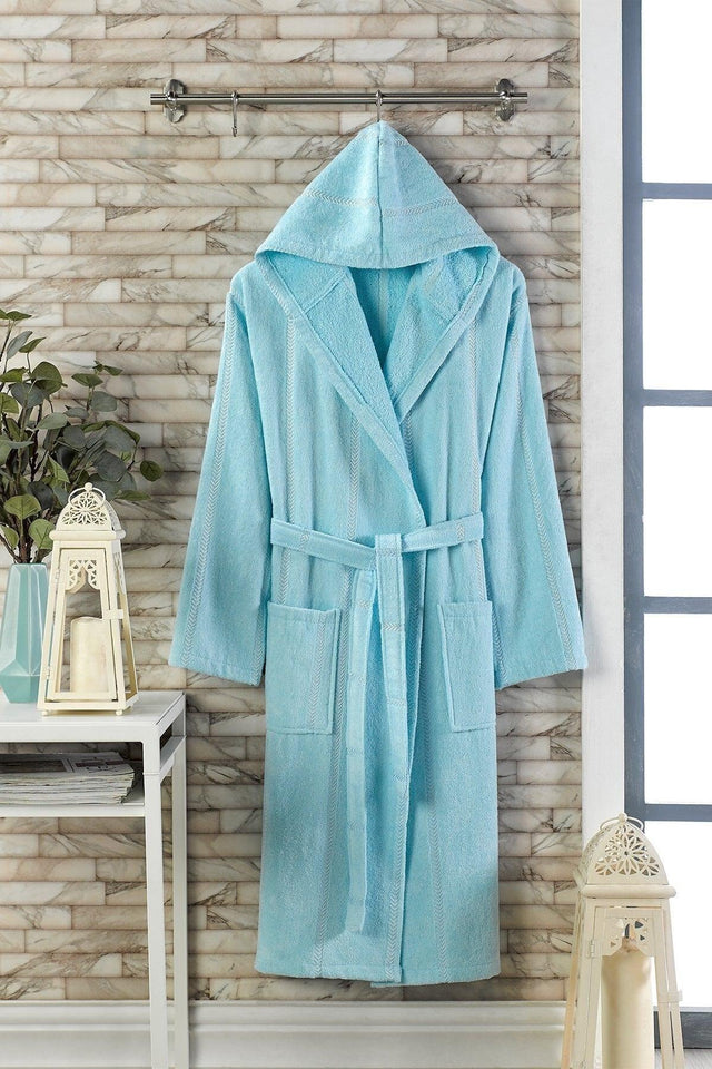 Cotton Velvet Hooded Unisex Bathrobe - Swordslife