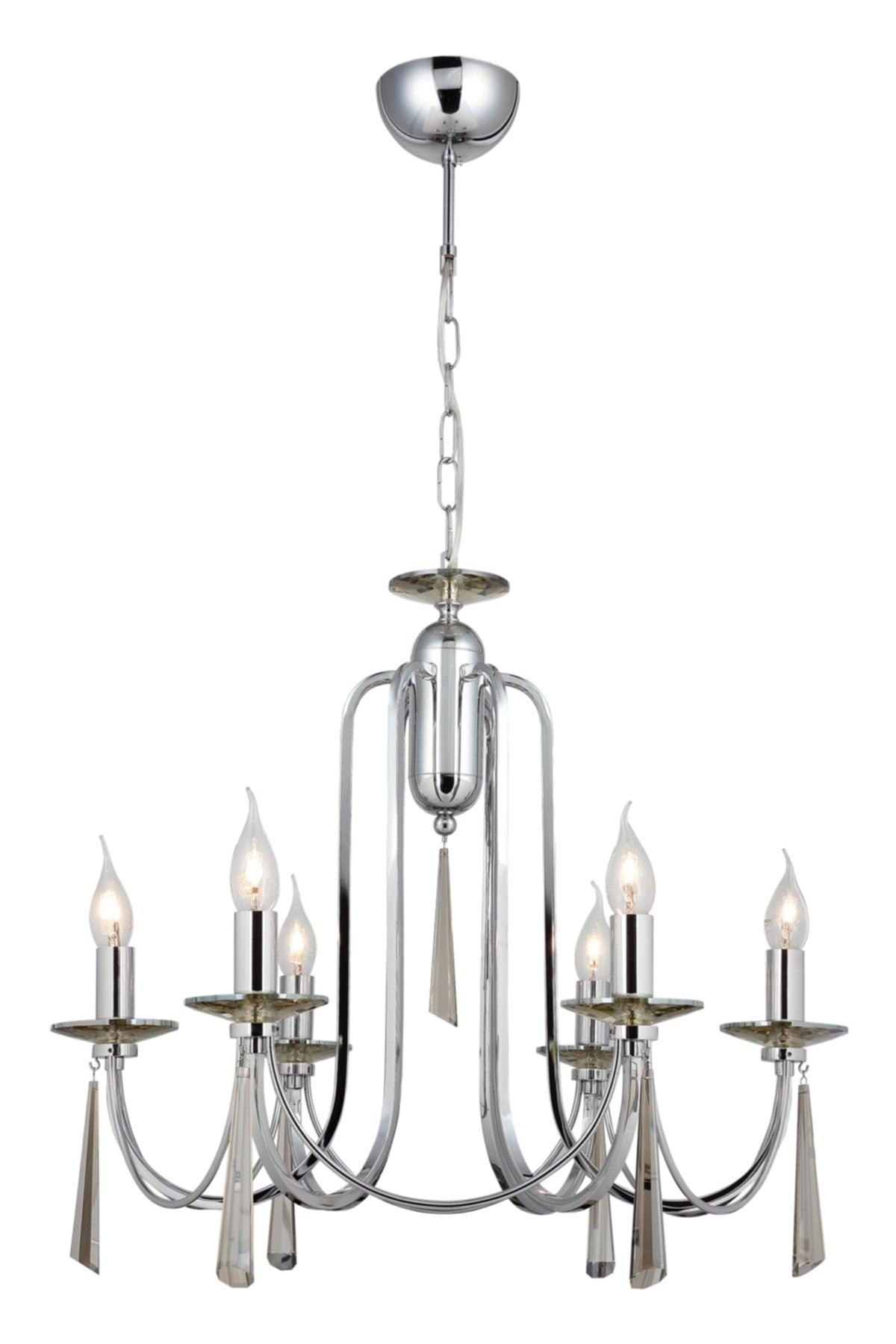 Countess 6 Chrome Chandelier 6xe14 - Swordslife