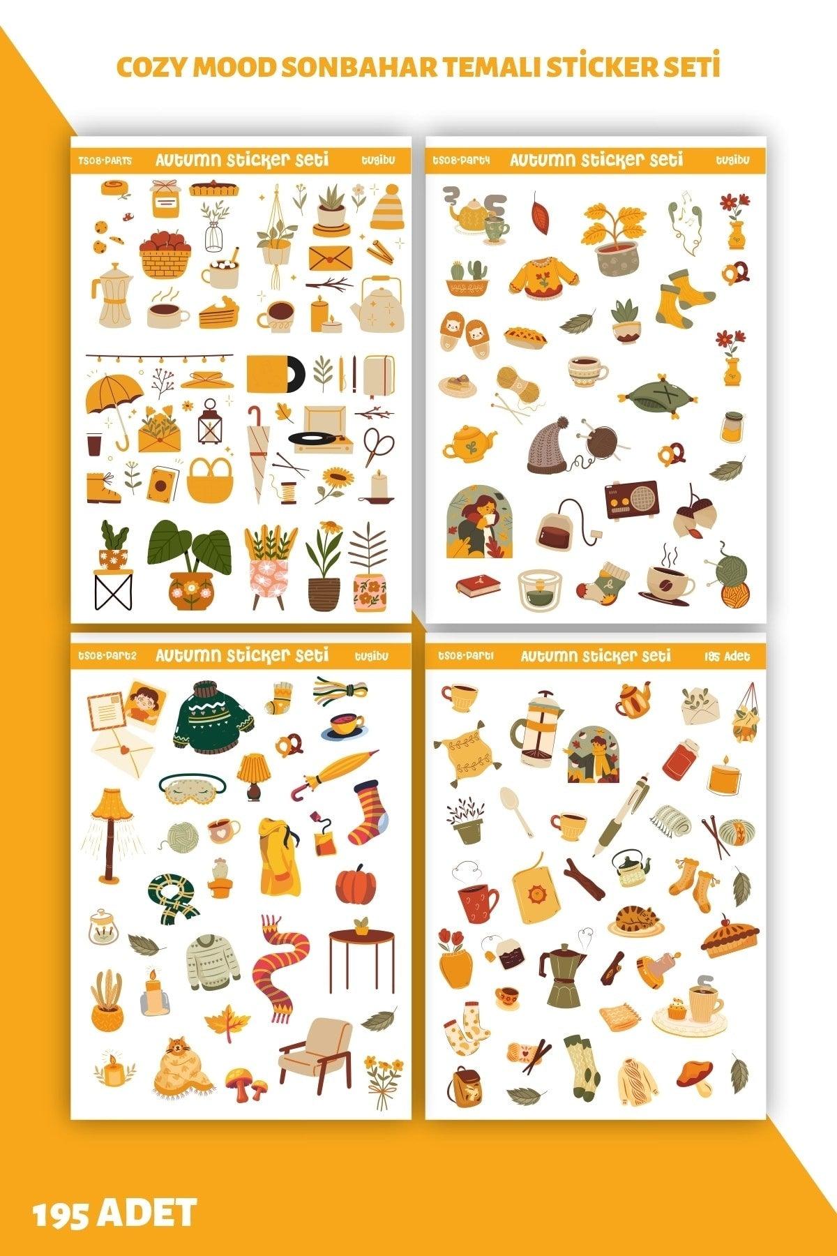 Cozy Mode Autumn Hygge Sticker Set Agenda