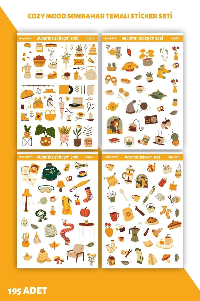 Cozy Mode Autumn Hygge Sticker Set Agenda