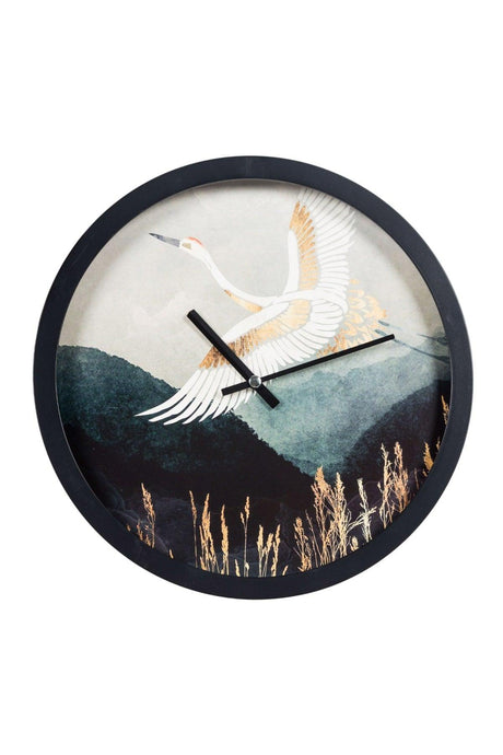 Crane Bird Wall Clock 30Cm - Swordslife