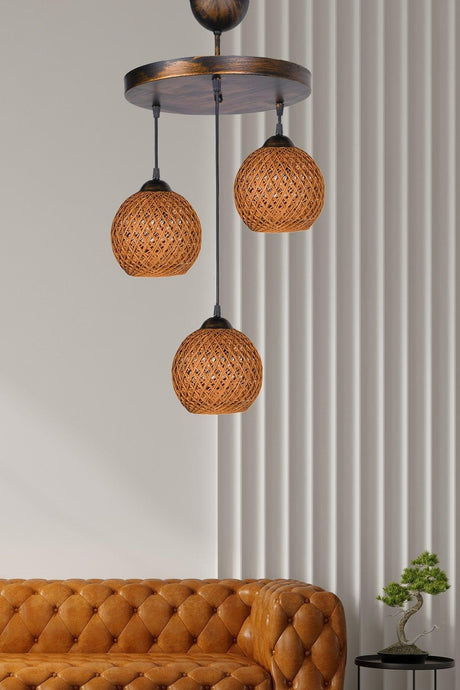 Crayon 3 Piece Chandelier Mustard Hsra-44 - Swordslife