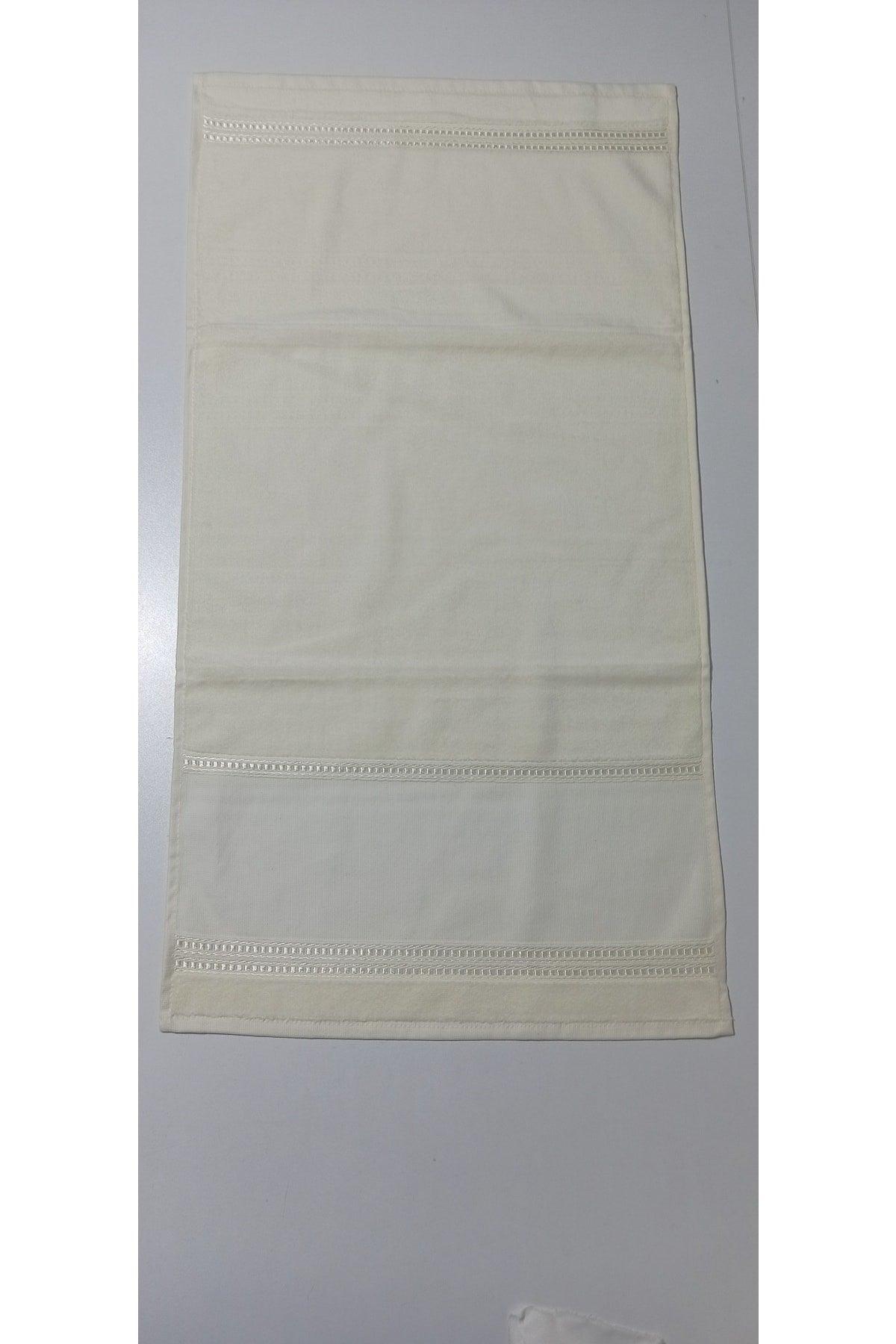 Cream Colored, Embroidered, Cotton Towel - Swordslife