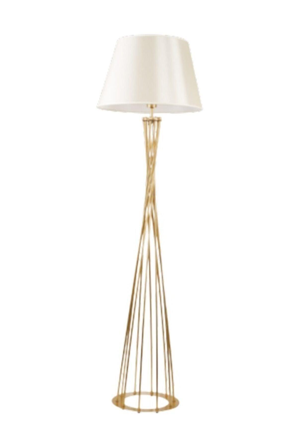 Cream Headboard Gold Foot Deniz Gold Color Floor Lamp - Swordslife