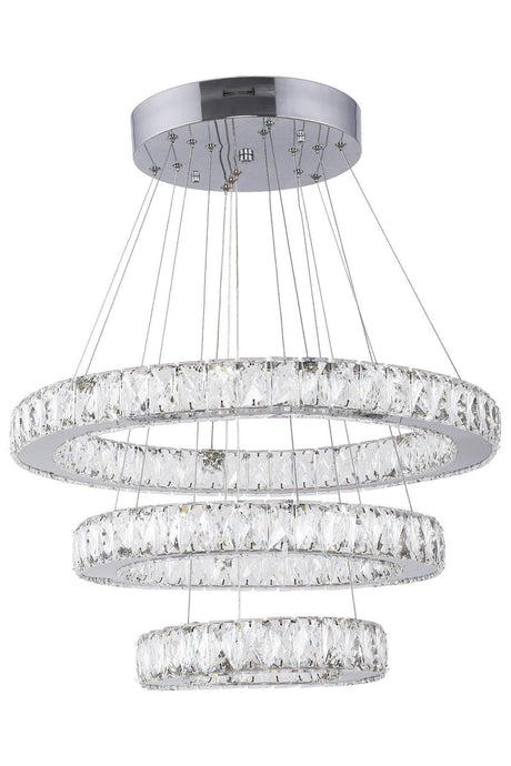 Crystal 3 Tiers Round Led Chandelier - Swordslife